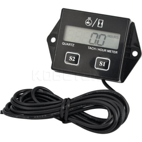 Digital Engine Tach Hour Meter Tachometer Gauge Engine RPM LCD Display For Gasoline Motorcycle Motor 2 4 Stroke Engine Car Boat