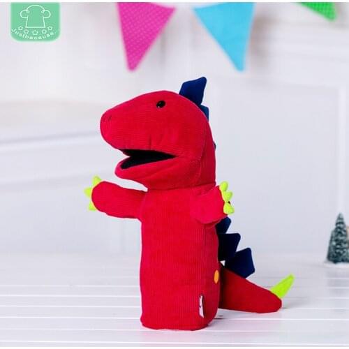 32CM Triceratops Tyrannosaurus Rex Dinosaur Animal Hand Puppet Cartoon Plush Toys Baby Doll Toy for Children Kid Educational