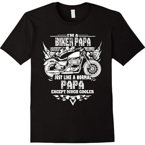 2019 Spring Slim Fit Men T Shirt Hipster O-Neck Popular Tops I'M A Biker Papa Shirt - Motorcycle Rider Tee Shirt