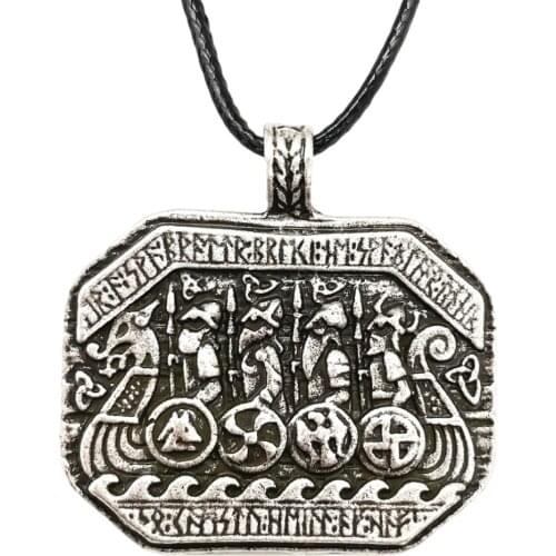 Vikings Soldiers On Viking Ship Pendants Necklaces Amulet Talisman Jewelry For Warrior
