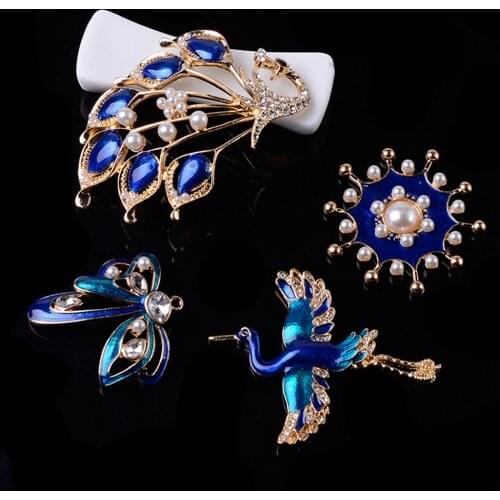 Vintage Accessories Royal Blue Enamel Charms Pendant 10pcs Antique Enamel DIY Earring Findings Antique Embellishments Button