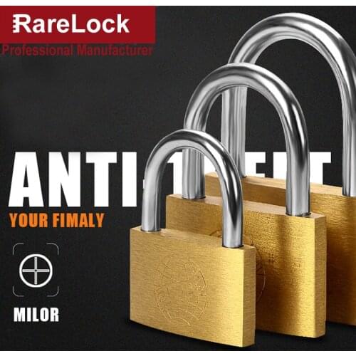 Brass Padlock 3 Keys 40-60mm for Drawer Locker Door Jewelry Box Cabinet Lock DIY Furniture Hardware Rarelock MS381X a