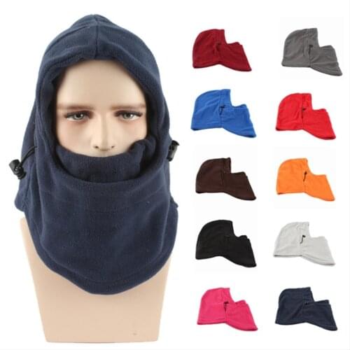 Windproof Solid Color Outdoor Cold Protection Cycling Caps Keep Warm Autumn Winter Earflaps Unisex Masked Hat Ski Cap Beanie