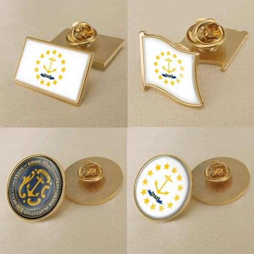 Seal of Rhode Island State of United States of America Flag Lapel Pins/Broochs/Badges