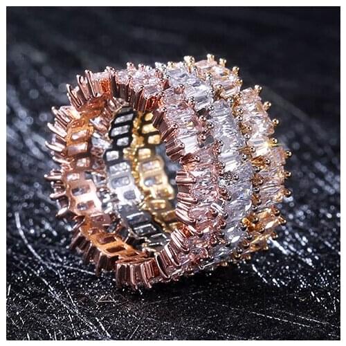 Irregular Full Of Cubic Zircon Rose Gold Color/ Silver Color/Gold Color Women Ring Fashion Women Ring Jewelry Accessories