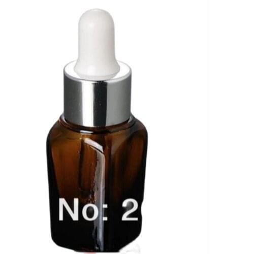 15ml brown square essential oil bottle with silver collar ,glass droper ,glass bottle for cosmetic packing