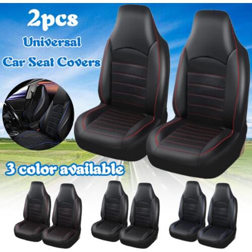 2 PCS Universal PU Leather Car Front Seat Covers High Back Bucket Seat Cover Fit Most Car Truck SUV Auto Seat Covers