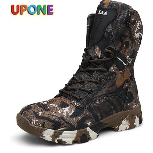 2020 Winter Men Hiking Boots Camouflage High Top Waterproof Tactical Boots Big Size 47 Mens Shoes Sports Shoes Zapatillas Hombre