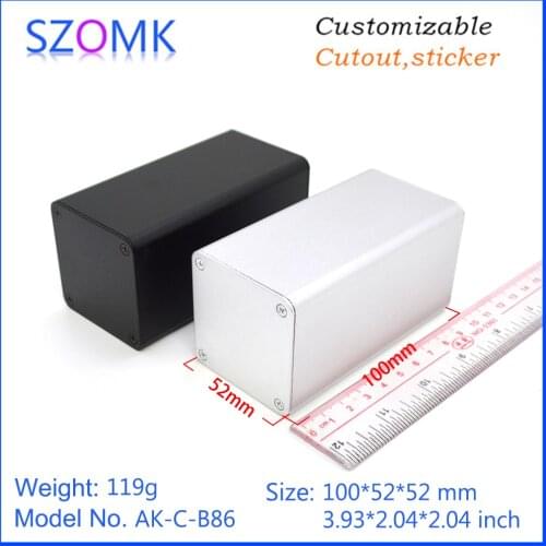 4 pcs, 52*52*100mm szomk aluminum box enclosure extrusion junction housing diy aluminum extruded box for pcb device box