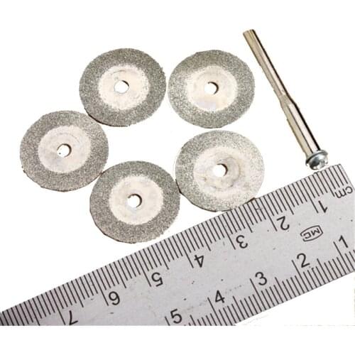 5Pcs 20mm Diamond Grinding Wheel Metal Cutting Disc For Dremel Rotary Tool Saw Blade Cutter Tool And 1 Arbor Shaft Abrasive Tool