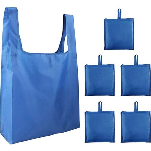 5Pcs/set Portable Foldable Eco-Friendly Grocery Washable Shopping Bags Premium Quality Lightweight Folding Tote Bag With Handle