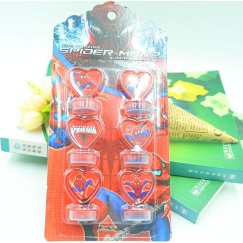 6pcs/set spiderman Party Decoration Rubber Stamp Funny spiderman For Kids Decor Cartoon Seal Stamper Birthday Party Supplies