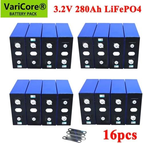 16pcs 3.2V 280Ah lifepo4 batteries DIY 12V 24v 280AH Rechargeable battery pack for Electric car RV Solar Energy M6 Nut TAX FREE