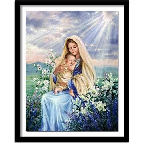 Diamond Painting Virgin Mary kids Christian Religion Jesus Christ DIY 3D Diamond Embroidery Maternal Love Child Religious Gifts