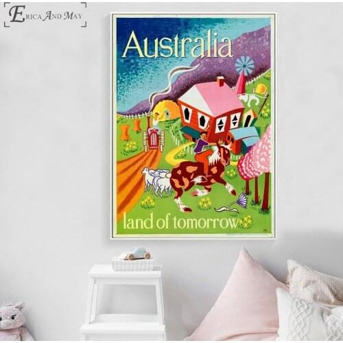 Australia Travel Vintage On Sale Poster Wall Painting Living Kids Room Abstract Canvas Art Pictures For Home Decor No Frame