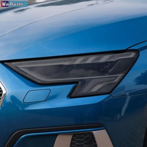 2 Pcs Car Headlight Protective Film Front Light Transparent Smoked Black TPU Sticker For Audi A3 8Y S3 2020 2021 Accessories