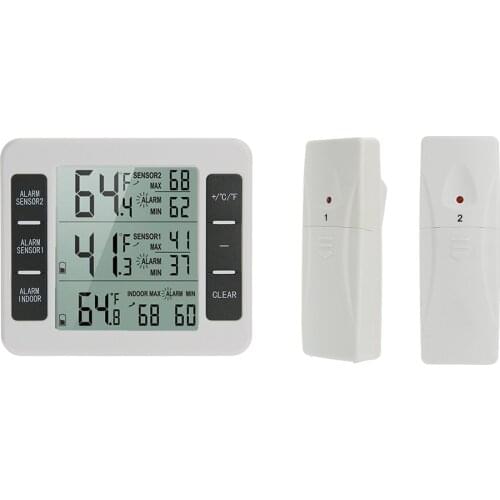 Home Wireless Indoor Outdoor Thermometers Electronic Refrigerator Thermometer Temperature Measuring Device Large Screen Digital