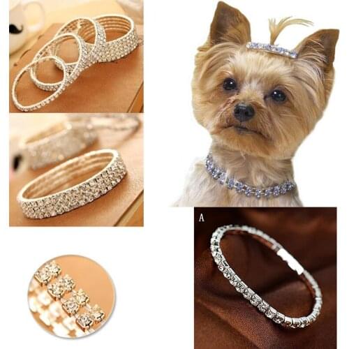 Bling Luxury Rhinestone Pet Dog Collar Design Crystal Diamond Princess Collar for Small Medium Dog Multi-drainage Diamond New