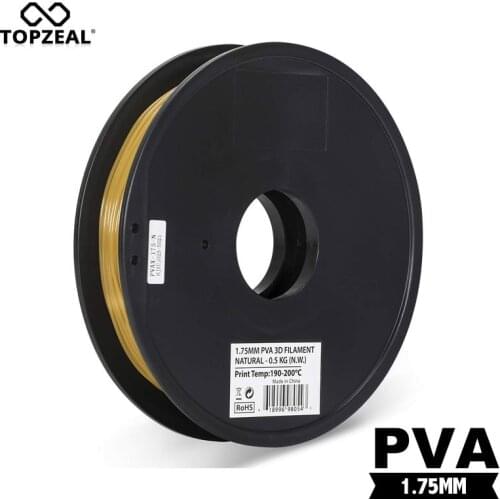 TOPZEAL 1.75mm PVA Dissolvable 3D Print Filament 0.5kg/Spool Compatible With Almost All 3D Printers And 3D Pens