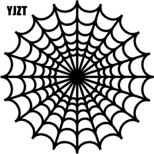 YJZT 15.5*15.5CM Cartoon SPIDER WEB Halloween Interesting Decal Car Window Sticker Black/Silver Vinyl S8-1305