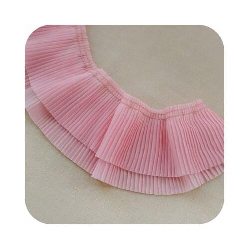 1Meter 6CM Wide Exquisite Red Pink White Lace Ribbon fabric Ruffle Trim Collar Sewing Clothing Skirt Headwear Guipure Decoration