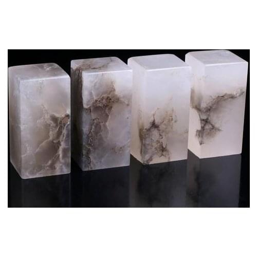 2x2x4cm Stone Sealing Seals Qinghai Kunlun Frozen Jade Seal Exercises 10pc