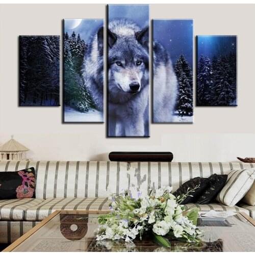 Wild wolf picture of rhinestones wall painting crafts diamond mosaic full drill square diamond embroidery needlework gifts HL308