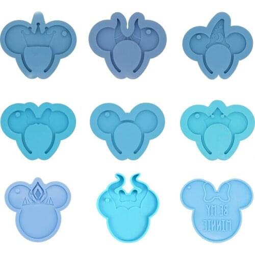 Classic Cute Cartoon Mouse Head Epoxy Resin Keychain Pendant Mold DIY Production Bag Keychain Pendant Mold Resin Embellishments