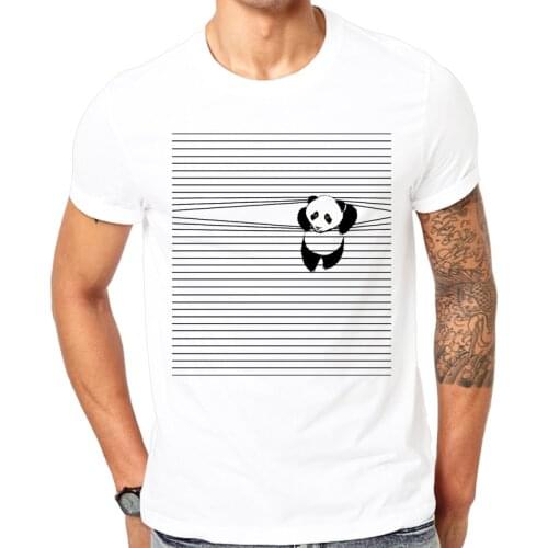 Personality Printed Brand T-shirt Men New Summer O-neck Animal T-shirt Funny Tee Shirts Homme Cool Tops Panda Climb