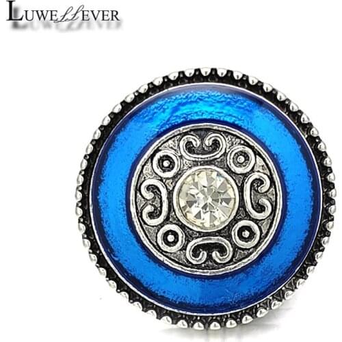 Luwellever Component w479 Crystal 18mm Metal Snap Button For Bracelet Necklace Interchangeable Jewelry Accessorie Findings
