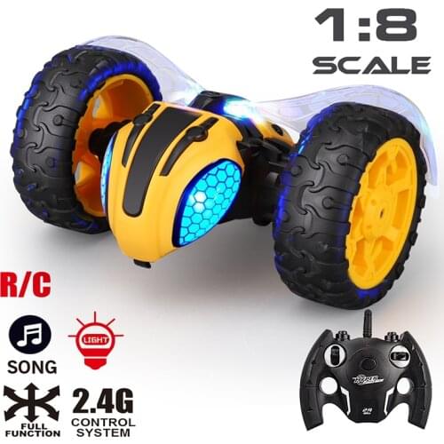 RC Stunt Car 1:14 Bumblebee Remote Control Car 2.4G 4WD Deformation Vehicle 360° Rotation Vehicle For Children Kids Boys Gift