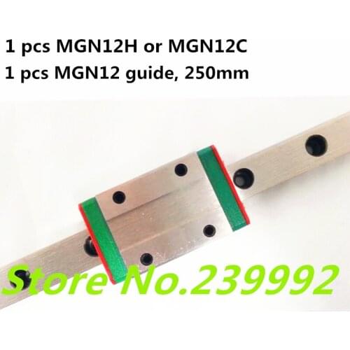 Kossel MGN12 250mm 12mm miniature linear guide MGN12 L-250mm rail with MGN12C carriage for X Y Z axis 3d printer parts