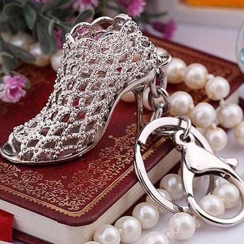 Fashion Cutout High Heel Shoe Pendant Keyring Bag Ornament Key Holder Key Chain