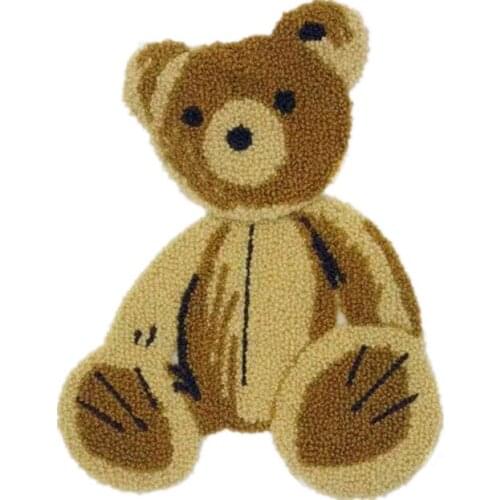 Cartoon Embroidered Patch Cutie Bear Sew On Patch DIY Towel Embroidered Applique Cartoon Bear for Decoration Clothing Accessory