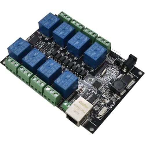 NC-1000 Ethernet RJ45 TCP/IP WEB Remote Control Board with 8 Channels Relay Integrated 250VAC 485 Networking Controller