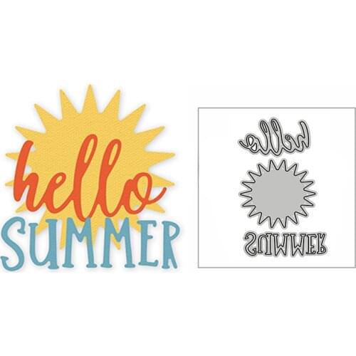 New Hello Summer Bright Sun Word 2020 Metal Cutting Dies for DIY Scrapbooking and Card Making Decorative Embossing Mold No Stamp