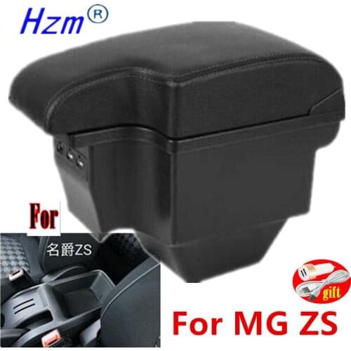 For MG ZS Armrests For MG ZS car Center Console Storage armrest Box modification accessories with LED USB Can charge