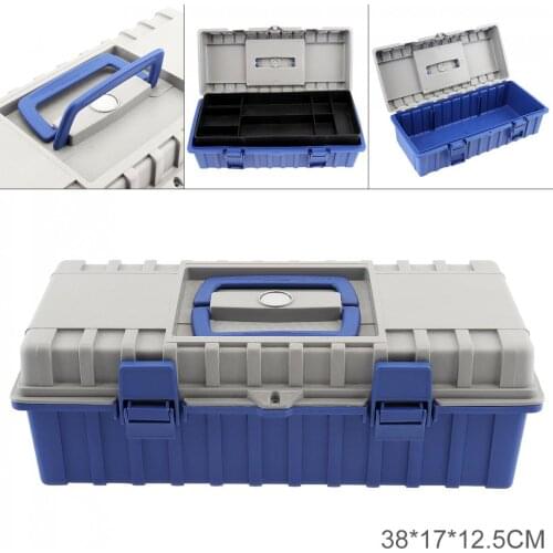 15 Inch Durable ABS Portable Multifunctional Thickened Double-layer Tool Storage Box with 380mm Length and 170mm Width