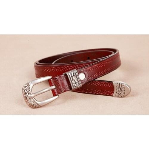 New Designer Fashion Womens Belts Genuine Leather Brand Straps Female Waistband Pin Buckles Fancy Vintage for Jeans