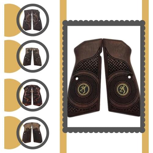 Grip and Case For Browning HP Custom Laser Cut Wood Inlay Grips Gun Accessories Weapon Case Hunting Gun Hunting Accessories equipment Gun tactical molle pistol brace Glock