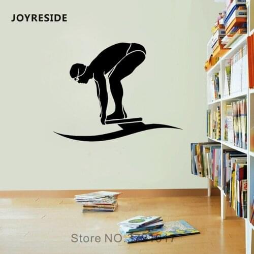 JOYRESIDE Swimming Sticker Sports Water Decals Vinyl Boys Girls Room Gym Living room Interior Bedroom Home Design Mural A1339