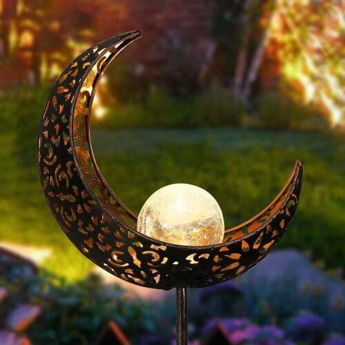 Solar LED Flame Light Sun Moon Garden Metal Hollow Projection Lamp Landscape Waterproof Lawn Lamp Outdoor Solar Light Decoration