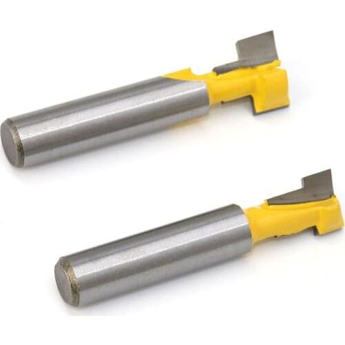 2PCS 8mm 3/8" &1/2" Shank T-Slot Router Bits Woodworking Wood Milling Cutter Router Bits with High Toughness Mayitr