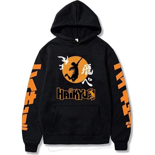 Anime Haikyuu Cosplay Hoodie Women Men Harajuku Sweatshirt Karasuno High School Pullover Hooded Jacket Sportswear Drop Ship