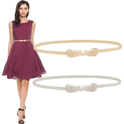 Retro Skinny Elastic Women Belts New Design Stretch Waistband Cummerbunds Gold Silver Metal Waist Chain Belt cinturones para