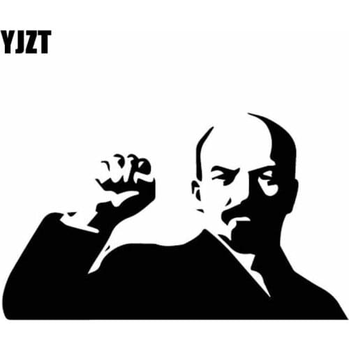 YJZT 15.3CM*9.1CM Lenin Russian Communist Revolutionary Vinyl Decal Car Sticker Black/Silver C27-0221