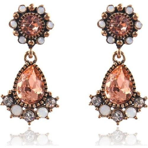 TODOX New Personality Fashion Jewelry stud Earrings For Women Retro Geometric colorful Acrylic Crystal Female lady earrings