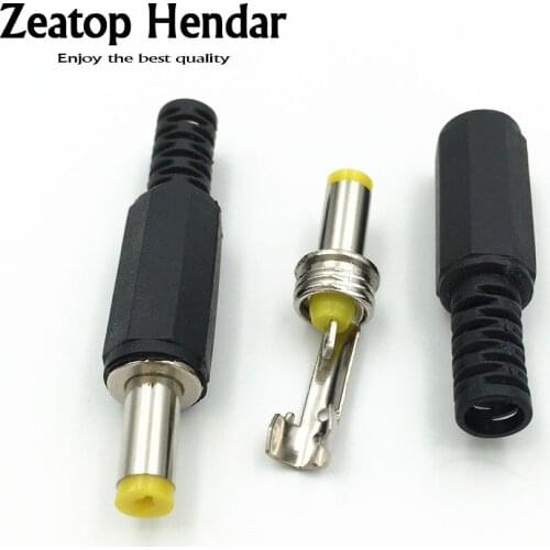 10Pcs 4.8mmX1.7mm DC Power Cable Male Plug Connector Yellow Head Adapter Plastic