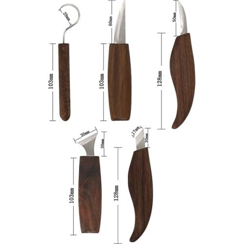 12Pcs Carving Knife Woodcut DIY Hand Wood Carving Tools Steel Knife Wood Handle Woodcarving Cutter Chip Knives Hand Tools