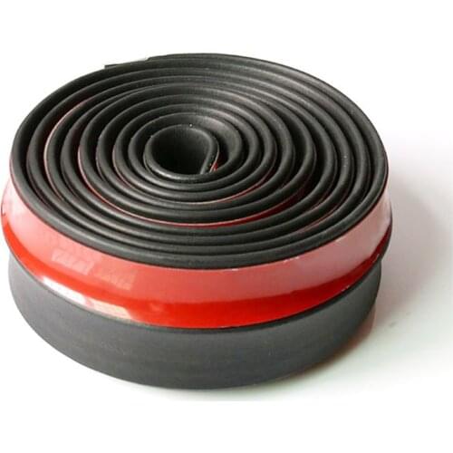 2.5m x 6.5cm Car Front Bumper Universal Protector Rubber Lip Splitter Body Spoiler Adhesive Strip Material: TPVC